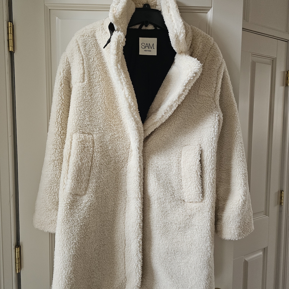 SAM NEW YORK Cream Teddy Coat - Picture 7 of 12